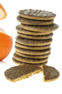 Biscuits Orange nappés chocolat Etui de 144 biscuits