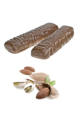 Barres croustillantes chocolat amandes pistaches hyperprotéiné Pharmapar D336