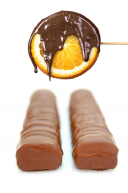 Barres Protéinées moelleuses orange enrobées chocolat