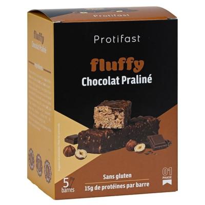 Barre Fluffy saveur chocolat praliné x 5 Protifast 