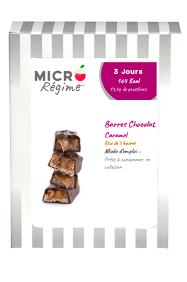 Barre protéinée Chocolat caramel cacahuète Micro Régime